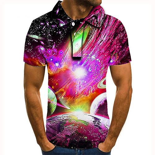 Men's Golf Shirt Tennis Shirt 3D Print Galaxy Graphic Prints Interstellar Button-Down Short Sleeve Street Tops Casual Fashion Cool Fuchsia / Sports
Men's Golf Shirt Tennis Shirt 3D Print Galaxy Graphic Prints Interstellar Button-Down Short Sleeve Street Tops Casual Fashion Cool Fuchsia / Sports