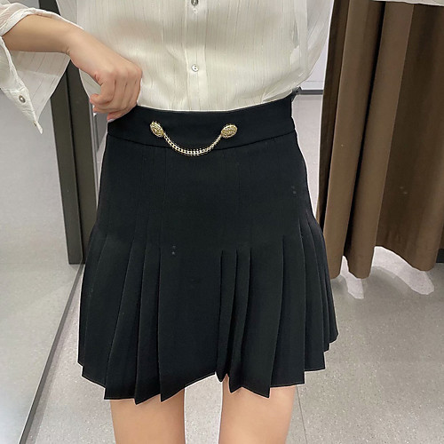 Women's Casual / Daily Weekend Vintage Streetwear Skirts Solid Colored Pleated Black
Women's Casual / Daily Weekend Vintage Streetwear Skirts Solid Colored Pleated Black