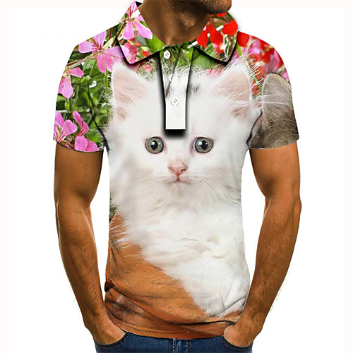 Men's Golf Shirt 3D Print Cat Animal Button-Down Short Sleeve Street Tops Casual Fashion Cool White / Sports
Men's Golf Shirt 3D Print Cat Animal Button-Down Short Sleeve Street Tops Casual Fashion Cool White / Sports