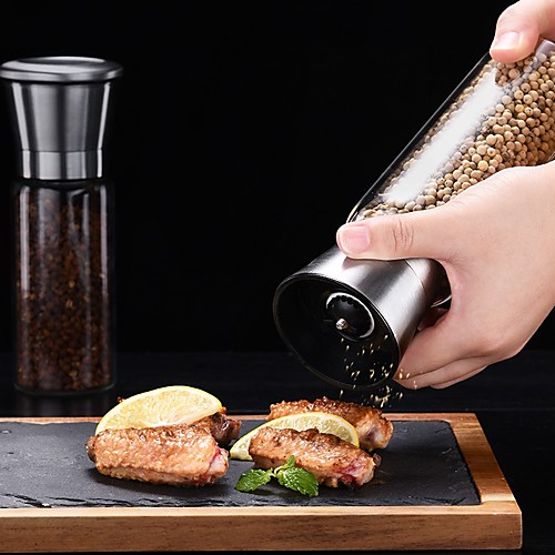 Salt Pepper Grinder Stainless Steel Mill DIY Manual Bottle Grinder Kitchen Tool Pepper Grinder Bottle Adjustable Seasoning Bottle 270ml
Salt Pepper Grinder Stainless Steel Mill DIY Manual Bottle Grinder Kitchen Tool Pepper Grinder Bottle Adjustable Seasoning Bottle 270ml