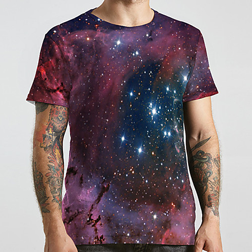 Men's Unisex Tee T shirt 3D Print Galaxy Graphic Prints Plus Size Print Short Sleeve Casual Tops Basic Designer Big and Tall Purple
Men's Unisex Tee T shirt 3D Print Galaxy Graphic Prints Plus Size Print Short Sleeve Casual Tops Basic Designer Big and Tall Purple