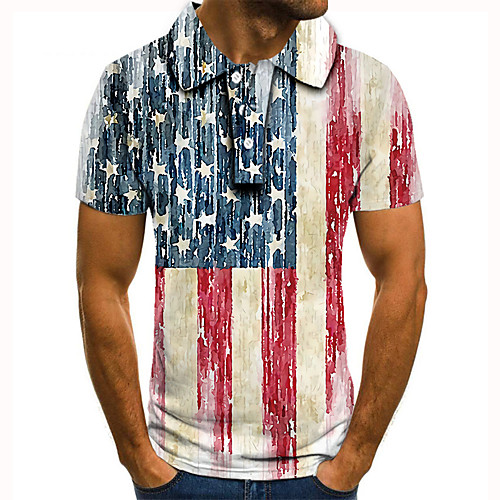 Men's Golf Shirt Tennis Shirt 3D Print Graphic Prints American Flag Button-Down Short Sleeve Street Tops Casual Fashion Cool Red / Sports
Men's Golf Shirt Tennis Shirt 3D Print Graphic Prints American Flag Button-Down Short Sleeve Street Tops Casual Fashion Cool Red / Sports