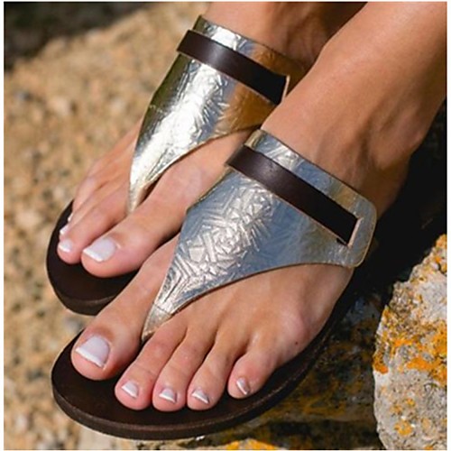 Women's Sandals Boho Bohemia Beach Flat Heel Round Toe PU Synthetics Black Gold Silver
Women's Sandals Boho Bohemia Beach Flat Heel Round Toe PU Synthetics Black Gold Silver
