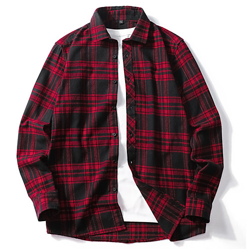 Men's Shirt Plaid Button-Down Long Sleeve Casual Tops 100% Cotton Basic Casual Comfortable Black / White Blue Red
Men's Shirt Plaid Button-Down Long Sleeve Casual Tops 100% Cotton Basic Casual Comfortable Black / White Blue Red
