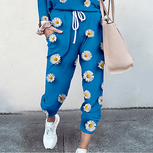 Women's Basic Soft Comfort Going out Gym Palazzo Pants Flower / Floral Graphic Prints Full Length Elastic Drawstring Design Print Blue Purple
Women's Basic Soft Comfort Going out Gym Palazzo Pants Flower / Floral Graphic Prints Full Length Elastic Drawstring Design Print Blue Purple