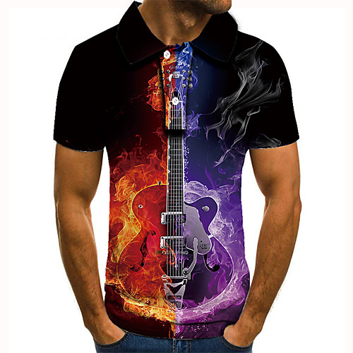 Men's Golf Shirt Tennis Shirt 3D Print Graphic Prints Guitar Button-Down Short Sleeve Street Tops Casual Fashion Cool Black / Sports 
Men's Golf Shirt Tennis Shirt 3D Print Graphic Prints Guitar Button-Down Short Sleeve Street Tops Casual Fashion Cool Black / Sports