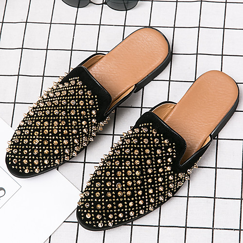 Men's Clogs & Mules Rockstud shoes Casual Daily Party & Evening Walking Shoes Nappa Leather Cowhide Breathable Non-slipping Wear Proof Booties / Ankle Boots Black Spring Summer / Sparkling Glitter
Men's Clogs & Mules Rockstud shoes Casual Daily Party & Evening Walking Shoes Nappa Leather Cowhide Breathable Non-slipping Wear Proof Booties / Ankle Boots Black Spring Summer / Sparkling Glitter
