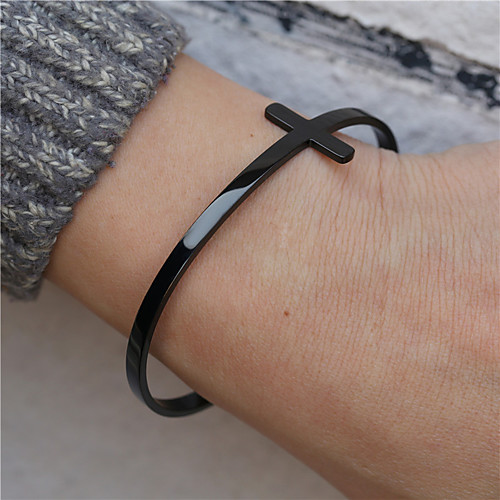hip hop jewelry stainless steel light body cross open bracelet black men's and women's bracelets simple style
hip hop jewelry stainless steel light body cross open bracelet black men's and women's bracelets simple style