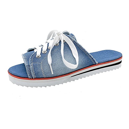 Women's Sandals Outdoor Slippers Wedge Heel Canvas Solid Colored Dark Blue Gray Light Blue
Women's Sandals Outdoor Slippers Wedge Heel Canvas Solid Colored Dark Blue Gray Light Blue