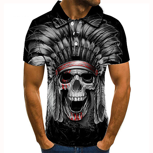 Men's Golf Shirt Tennis Shirt 3D Print Graphic Prints Skull Button-Down Short Sleeve Street Tops Casual Fashion Cool Black / Sports
Men's Golf Shirt Tennis Shirt 3D Print Graphic Prints Skull Button-Down Short Sleeve Street Tops Casual Fashion Cool Black / Sports