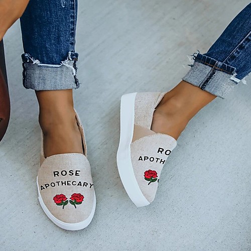 Women's Loafers & Slip-Ons Slip-on Sneakers Flat Heel Closed Toe Canvas Solid Colored Beige
Women's Loafers & Slip-Ons Slip-on Sneakers Flat Heel Closed Toe Canvas Solid Colored Beige