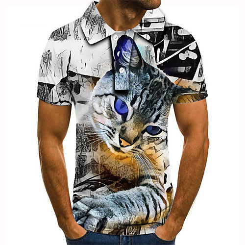 Men's Golf Shirt 3D Print Cat Graphic Prints Animal Button-Down Short Sleeve Street Tops Casual Fashion Cool White / Sports
Men's Golf Shirt 3D Print Cat Graphic Prints Animal Button-Down Short Sleeve Street Tops Casual Fashion Cool White / Sports