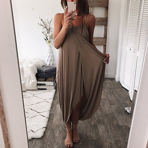 Women's Strap Dress Maxi long Dress pea green Blue White Black Brown Sleeveless Solid Color Summer Casual 2021 S M L XL 2XL 3XL
Women's Strap Dress Maxi long Dress pea green Blue White Black Brown Sleeveless Solid Color Summer Casual 2021 S M L XL 2XL 3XL