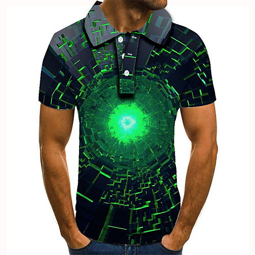 Men's Golf Shirt 3D Print Optical Illusion Geometric Button-Down Short Sleeve Street Tops Casual Fashion Cool Green / Sports
Men's Golf Shirt 3D Print Optical Illusion Geometric Button-Down Short Sleeve Street Tops Casual Fashion Cool Green / Sports