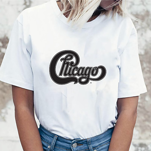 Women's Holiday Chicago T shirt Letter Print Round Neck Basic Tops 100% Cotton White Black Red
Women's Holiday Chicago T shirt Letter Print Round Neck Basic Tops 100% Cotton White Black Red
