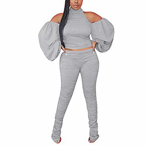women sexy 2 piece outfits clubwear - puff long sleeve crop top stacked legging pants set tracksuit grey 2xl
women sexy 2 piece outfits clubwear - puff long sleeve crop top stacked legging pants set tracksuit grey 2xl