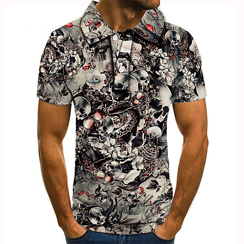 Men's Golf Shirt Tennis Shirt 3D Print Graphic Prints Skull Button-Down Short Sleeve Street Tops Casual Fashion Cool Gray / Sports
Men's Golf Shirt Tennis Shirt 3D Print Graphic Prints Skull Button-Down Short Sleeve Street Tops Casual Fashion Cool Gray / Sports