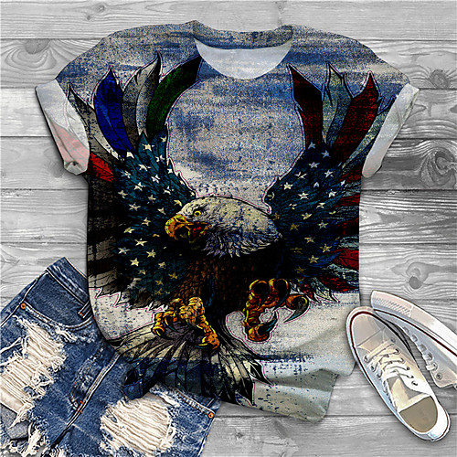 Women's Plus Size Tops T shirt Graphic Flag Animal Print Short Sleeve Crewneck Basic Blue Big Size XL XXL 3XL 4XL 5XL / Holiday
Women's Plus Size Tops T shirt Graphic Flag Animal Print Short Sleeve Crewneck Basic Blue Big Size XL XXL 3XL 4XL 5XL / Holiday