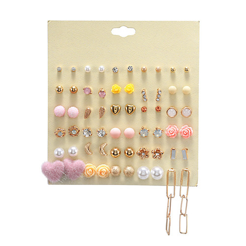 pink peach earrings set heart resin flower dot diamond alloy chain 30 pairs of earrings set
pink peach earrings set heart resin flower dot diamond alloy chain 30 pairs of earrings set