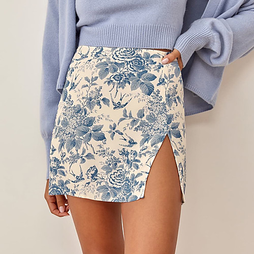 Women's Birthday Party Weekend Vintage Streetwear Chiffon Skirts Floral Graphic Split Print Blue
Women's Birthday Party Weekend Vintage Streetwear Chiffon Skirts Floral Graphic Split Print Blue