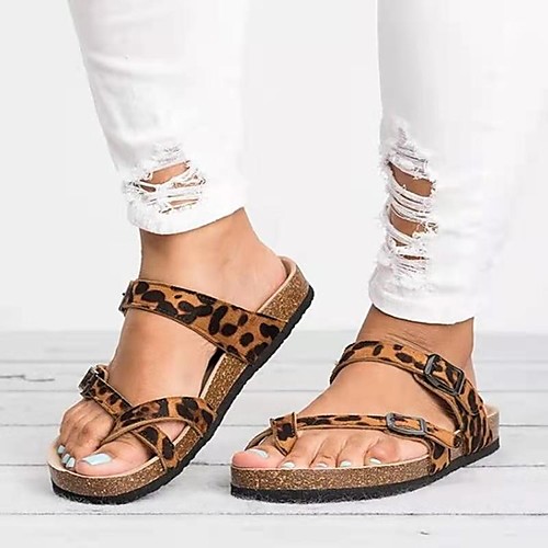 Women's Sandals Flat Heel Round Toe PU Solid Colored Leopard Almond Leopard Dark Brown
Women's Sandals Flat Heel Round Toe PU Solid Colored Leopard Almond Leopard Dark Brown