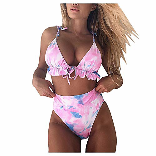 Women's Bikini 2 Piece Swimsuit High Waist Tie Knot Ruffle Chu double hot recommended Blushing Pink Swimwear Bathing Suits New Sexy Sweet / Padded Bras / Beach
Women's Bikini 2 Piece Swimsuit High Waist Tie Knot Ruffle Chu double hot recommended Blushing Pink Swimwear Bathing Suits New Sexy Sweet / Padded Bras / Beach