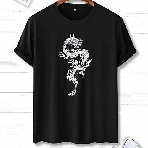Men's Unisex Tee T shirt Hot Stamping Dragon Graphic Prints Plus Size Print Short Sleeve Casual Tops 100% Cotton Basic Designer Big and Tall Black
Men's Unisex Tee T shirt Hot Stamping Dragon Graphic Prints Plus Size Print Short Sleeve Casual Tops 100% Cotton Basic Designer Big and Tall Black