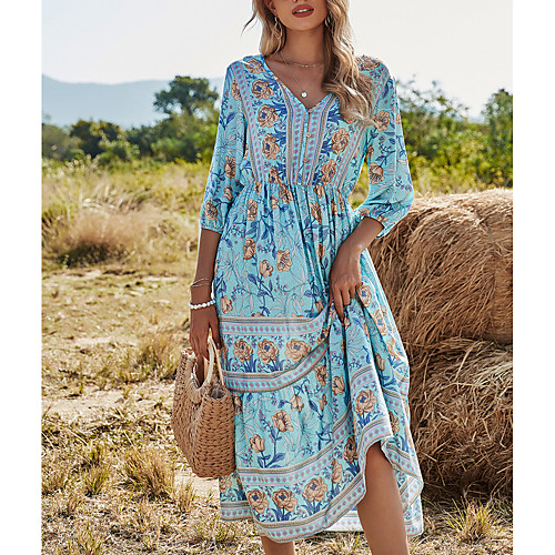 Women's Swing Dress Midi Dress Half Sleeve Print Spring Summer V Neck Vacation Holiday Boho Beach 2021 S M L XL
Women's Swing Dress Midi Dress Half Sleeve Print Spring Summer V Neck Vacation Holiday Boho Beach 2021 S M L XL