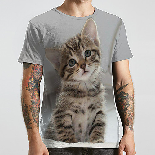 Men's Unisex Tee T shirt 3D Print Cat Graphic Prints Animal Plus Size Print Short Sleeve Casual Tops Fashion Designer Big and Tall Gray
Men's Unisex Tee T shirt 3D Print Cat Graphic Prints Animal Plus Size Print Short Sleeve Casual Tops Fashion Designer Big and Tall Gray