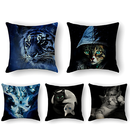 Cushion Cover 5PC Faux Linen Soft Decorative Square Throw Pillow Cover Cushion Case Pillowcase for Sofa Bedroom 45 x 45 cm (18 x 18 Inch) Superior Quality Machine Washable Animal
Cushion Cover 5PC Faux Linen Soft Decorative Square Throw Pillow Cover Cushion Case Pillowcase for Sofa Bedroom 45 x 45 cm (18 x 18 Inch) Superior Quality Machine Washable Animal