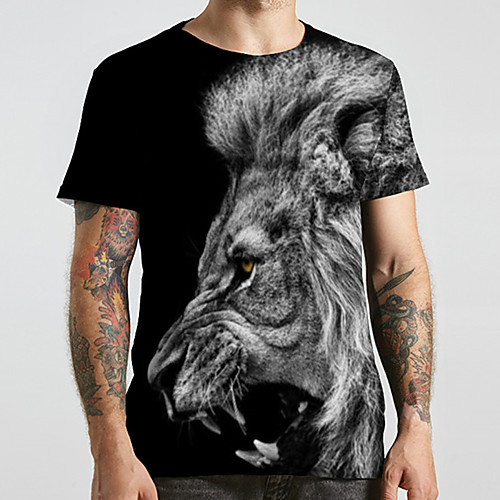 Men's Unisex Tee T shirt 3D Print Graphic Prints Lion Animal Plus Size Print Short Sleeve Casual Tops Fashion Designer Big and Tall Black
Men's Unisex Tee T shirt 3D Print Graphic Prints Lion Animal Plus Size Print Short Sleeve Casual Tops Fashion Designer Big and Tall Black