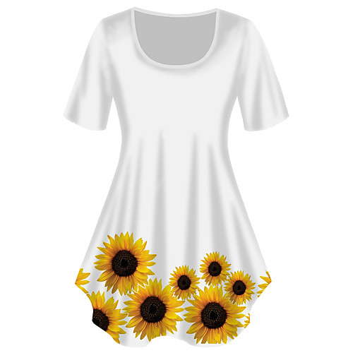 Women's Plus Size Tops T shirt Graphic Sunflower Print Short Sleeve Crewneck Basic White Big Size XL XXL 3XL 4XL 5XL
Women's Plus Size Tops T shirt Graphic Sunflower Print Short Sleeve Crewneck Basic White Big Size XL XXL 3XL 4XL 5XL
