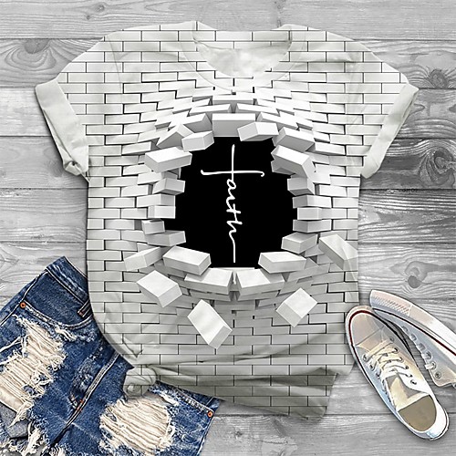 Women's Plus Size Tops T shirt Graphic 3D Print Short Sleeve Crewneck Basic White Big Size XL XXL 3XL 4XL 5XL / Holiday
Women's Plus Size Tops T shirt Graphic 3D Print Short Sleeve Crewneck Basic White Big Size XL XXL 3XL 4XL 5XL / Holiday
