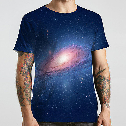 Men's Unisex Tee T shirt 3D Print Galaxy Graphic Prints Plus Size Print Short Sleeve Casual Tops Basic Designer Big and Tall Blue
Men's Unisex Tee T shirt 3D Print Galaxy Graphic Prints Plus Size Print Short Sleeve Casual Tops Basic Designer Big and Tall Blue