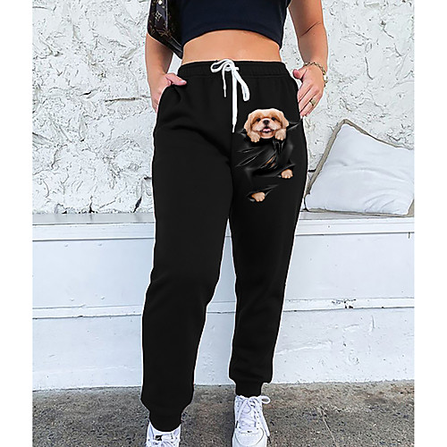 Women's Streetwear Sweatpants Comfort Going out Weekend Jogger Pants Dog 3D Animal Full Length Elastic Drawstring Design Print Black
Women's Streetwear Sweatpants Comfort Going out Weekend Jogger Pants Dog 3D Animal Full Length Elastic Drawstring Design Print Black