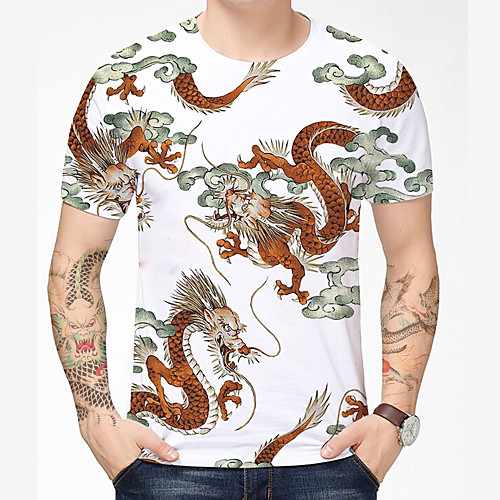 Men's T shirt Shirt 3D Print Dragon Graphic Graphic Prints 3D Print Short Sleeve Daily Tops Chinese Style Casual Round Neck Deep Blue Red / White / Summer
Men's T shirt Shirt 3D Print Dragon Graphic Graphic Prints 3D Print Short Sleeve Daily Tops Chinese Style Casual Round Neck Deep Blue Red / White / Summer