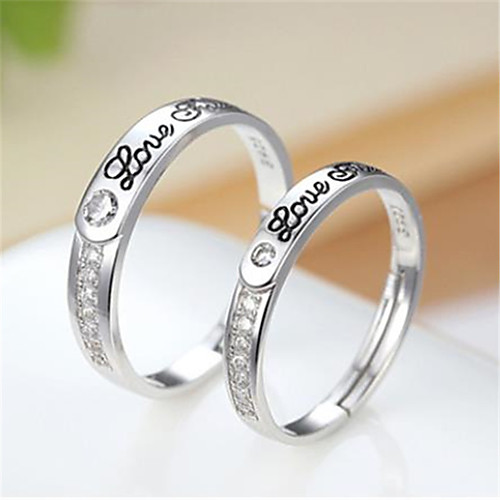 Ring Cubic Zirconia Mismatched Silver Copper Silver-Plated Letter Stylish Artistic Simple 1pc Adjustable / Couple's / Open Cuff Ring / Adjustable Ring
Ring Cubic Zirconia Mismatched Silver Copper Silver-Plated Letter Stylish Artistic Simple 1pc Adjustable / Couple's / Open Cuff Ring / Adjustable Ring