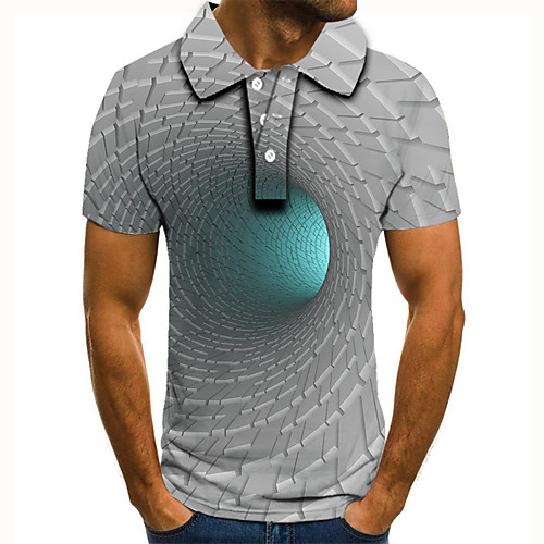 Men's Golf Shirt 3D Print Optical Illusion Geometry Button-Down Short Sleeve Street Tops Casual Fashion Cool Gray / Sports
Men's Golf Shirt 3D Print Optical Illusion Geometry Button-Down Short Sleeve Street Tops Casual Fashion Cool Gray / Sports