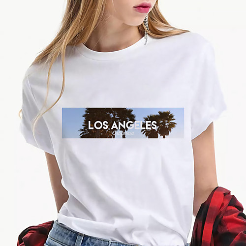 Women's Holiday Los Angeles T shirt Scenery Letter Print Round Neck Basic Tops 100% Cotton Blue White Brown
Women's Holiday Los Angeles T shirt Scenery Letter Print Round Neck Basic Tops 100% Cotton Blue White Brown