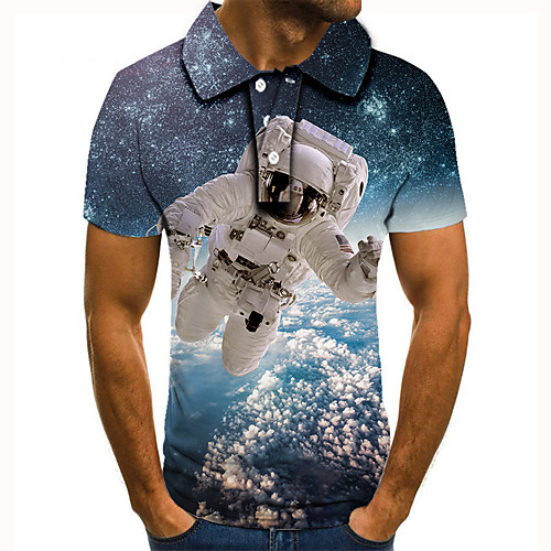 Men's Golf Shirt Tennis Shirt 3D Print Graphic Prints Astronaut Button-Down Short Sleeve Street Tops Casual Fashion Cool Blue / Sports
Men's Golf Shirt Tennis Shirt 3D Print Graphic Prints Astronaut Button-Down Short Sleeve Street Tops Casual Fashion Cool Blue / Sports