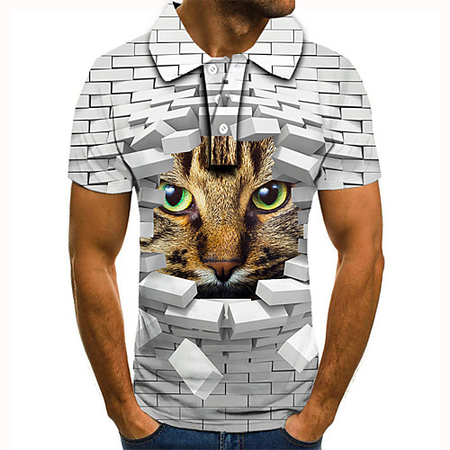 Men's Golf Shirt Tennis Shirt 3D Print Cat 3D Graphic Prints Button-Down Short Sleeve Street Tops Casual Fashion Cool White / Sports
Men's Golf Shirt Tennis Shirt 3D Print Cat 3D Graphic Prints Button-Down Short Sleeve Street Tops Casual Fashion Cool White / Sports