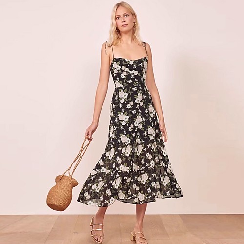 A-Line Maxi Bohemian Holiday Party Wear Dress Spaghetti Strap Sleeveless Tea Length Chiffon with Ruffles Pattern / Print 2021
A-Line Maxi Bohemian Holiday Party Wear Dress Spaghetti Strap Sleeveless Tea Length Chiffon with Ruffles Pattern / Print 2021