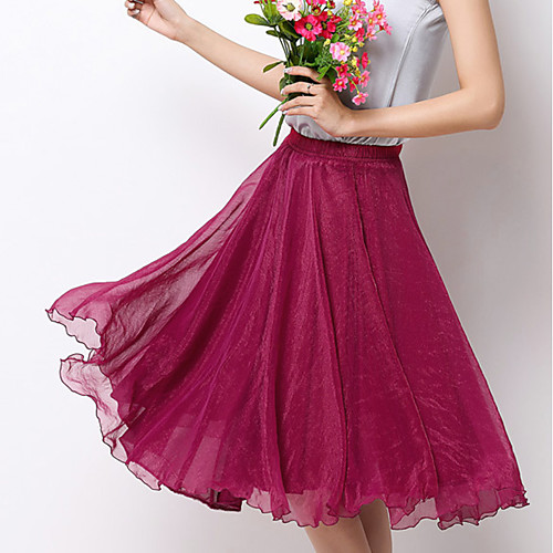Women's Vacation Beach Casual Streetwear Swing Skirts Solid Colored Layered Tulle Mesh Blushing Pink Wine Fuchsia / Loose
Women's Vacation Beach Casual Streetwear Swing Skirts Solid Colored Layered Tulle Mesh Blushing Pink Wine Fuchsia / Loose