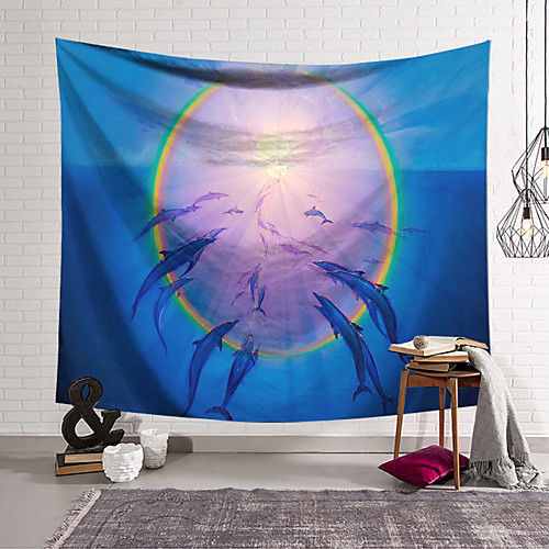 Wall Tapestry Art Decor Blanket Curtain Hanging Home Bedroom Living Room Decoration Polyester Dolphins Gather in the Sun Halo
Wall Tapestry Art Decor Blanket Curtain Hanging Home Bedroom Living Room Decoration Polyester Dolphins Gather in the Sun Halo