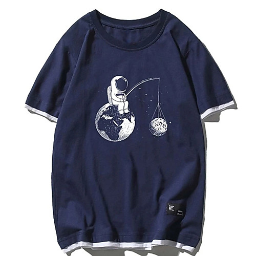 Men's Unisex Tee T shirt Hot Stamping Graphic Prints Moon Astronaut Plus Size Print Short Sleeve Casual Tops 100% Cotton Basic Designer Big and Tall Navy Blue
Men's Unisex Tee T shirt Hot Stamping Graphic Prints Moon Astronaut Plus Size Print Short Sleeve Casual Tops 100% Cotton Basic Designer Big and Tall Navy Blue