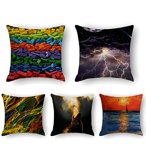 Cushion Cover 5PC Faux Linen Soft Decorative Square Throw Pillow Cover Cushion Case Pillowcase for Sofa Bedroom 45 x 45 cm (18 x 18 Inch) Superior Quality Machine Washable Cool Colors
Cushion Cover 5PC Faux Linen Soft Decorative Square Throw Pillow Cover Cushion Case Pillowcase for Sofa Bedroom 45 x 45 cm (18 x 18 Inch) Superior Quality Machine Washable Cool Colors