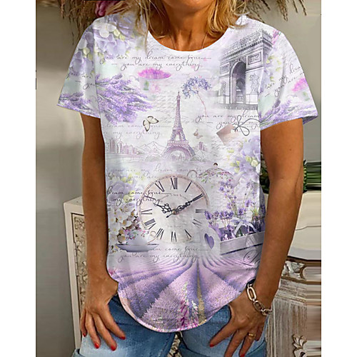 Women's Floral Theme Painting T shirt Floral Graphic Scenery Print Round Neck Basic Tops White
Women's Floral Theme Painting T shirt Floral Graphic Scenery Print Round Neck Basic Tops White