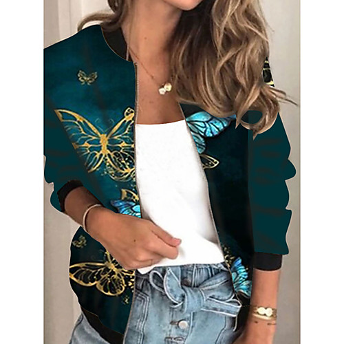 Women's Jacket Daily Fall Spring Regular Coat Regular Fit Casual Jacket Long Sleeve Animal Patterned Print Green
Women's Jacket Daily Fall Spring Regular Coat Regular Fit Casual Jacket Long Sleeve Animal Patterned Print Green