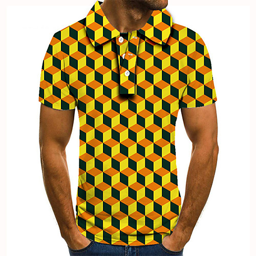 Men's Golf Shirt Tennis Shirt 3D Print Lattice Geometric Button-Down Short Sleeve Street Tops Casual Fashion Cool Yellow / Sports
Men's Golf Shirt Tennis Shirt 3D Print Lattice Geometric Button-Down Short Sleeve Street Tops Casual Fashion Cool Yellow / Sports