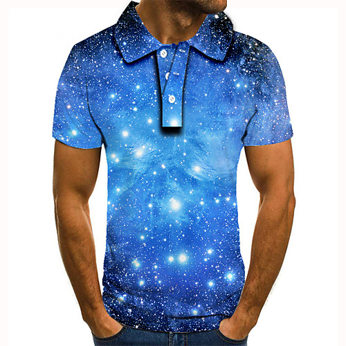 Men's Golf Shirt Tennis Shirt 3D Print Galaxy Graphic Prints Button-Down Short Sleeve Street Tops Casual Fashion Cool Blue / Sports
Men's Golf Shirt Tennis Shirt 3D Print Galaxy Graphic Prints Button-Down Short Sleeve Street Tops Casual Fashion Cool Blue / Sports